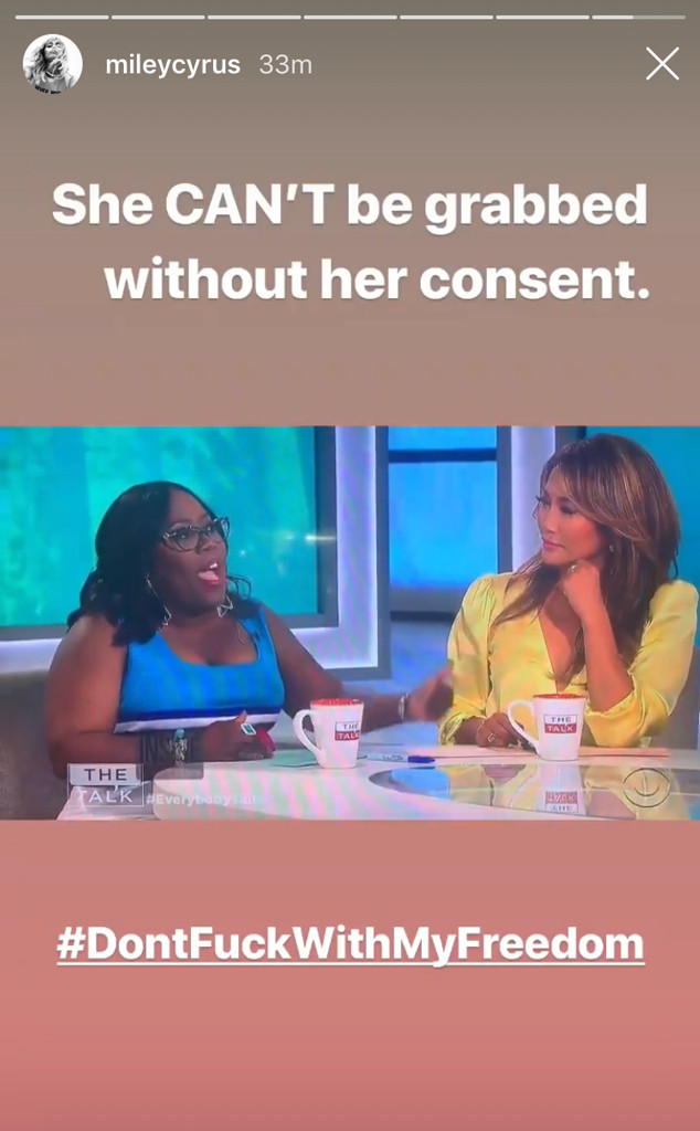 Miley Cyrus, The Talk, Instagram Miley Cyrus, The Talk, Instagram